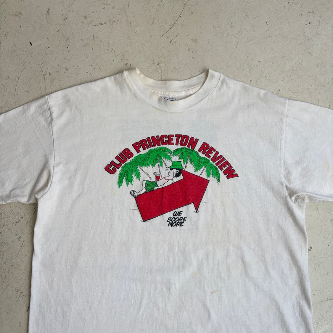 90s USA Club Princeton Review 빈티지 반팔티 XL 상품이미지4