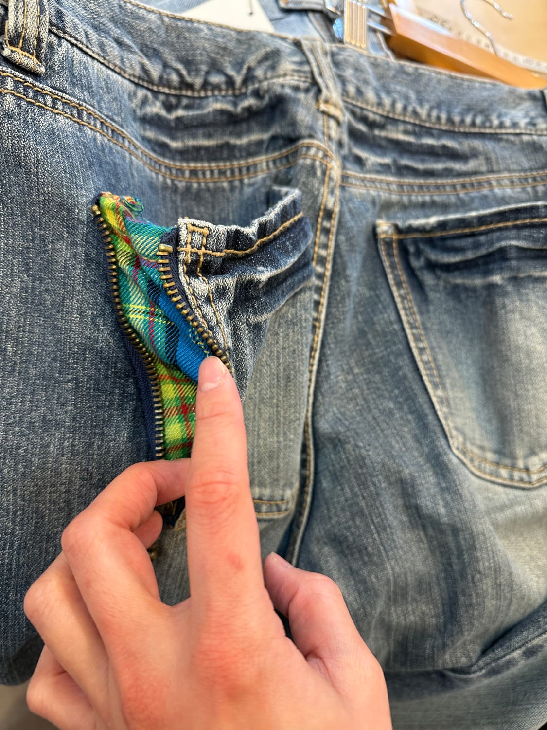 32) 데일리 토픽스 일본 빈티지 체크 포인트 워싱 청바지 상품이미지5