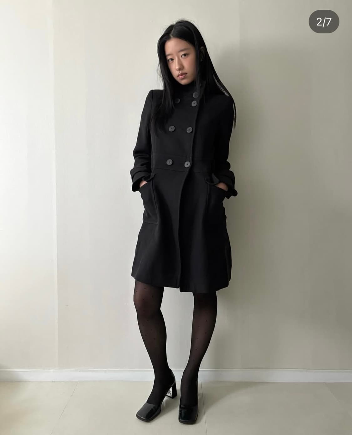 블랙 울 코트 상품이미지2