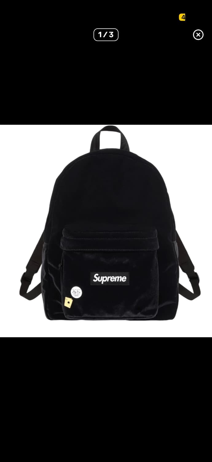 슈프림 벨벳 백팩 블랙 미개봉  상품이미지1