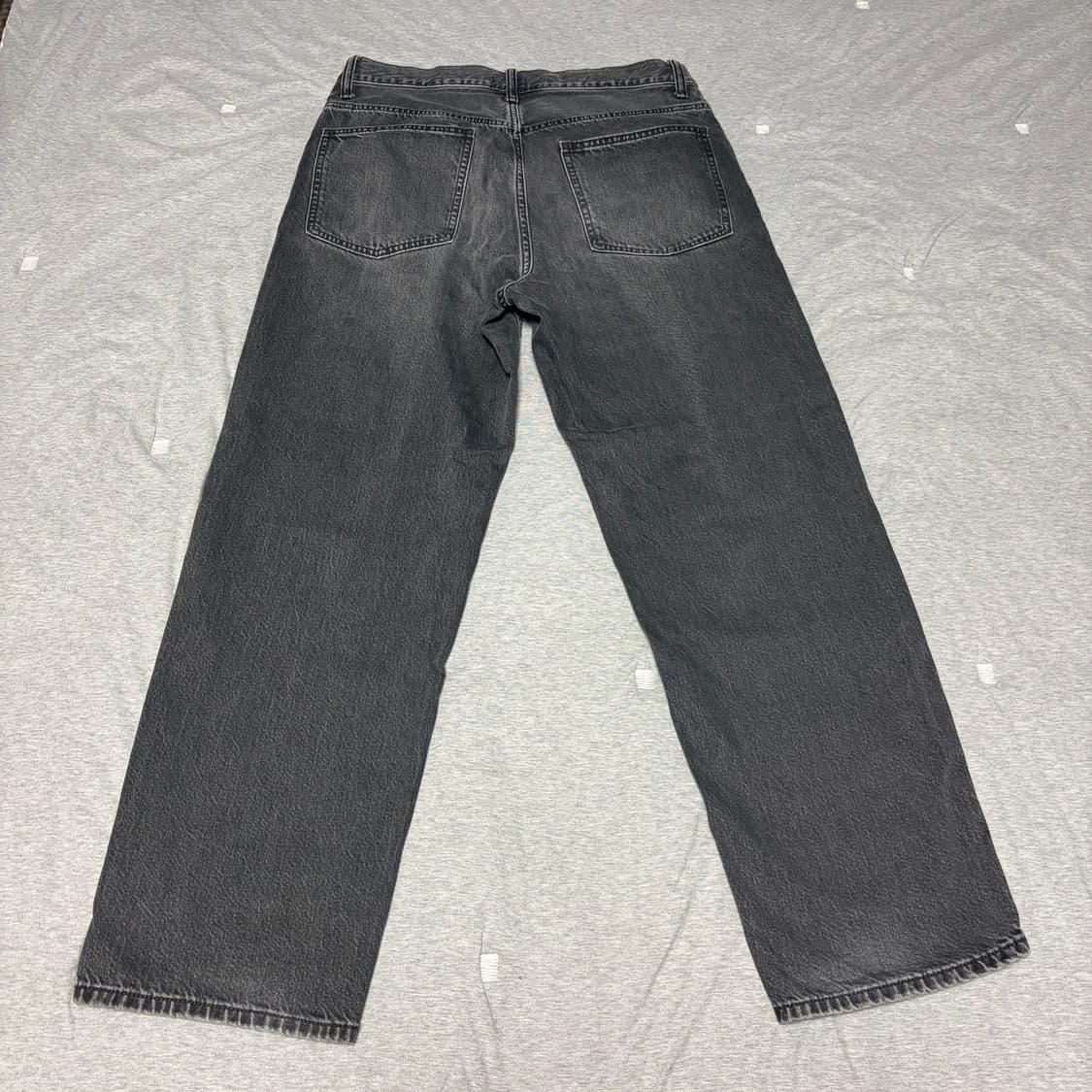 [32] 유니클로 와이드팬츠 흑청 상품이미지4