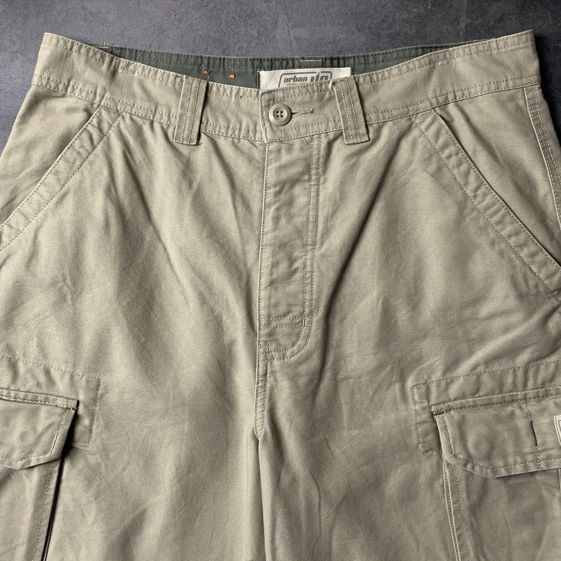 URBAN UP 빈티지 베이지 코튼 카고 하프 팬츠 A00704 상품이미지2