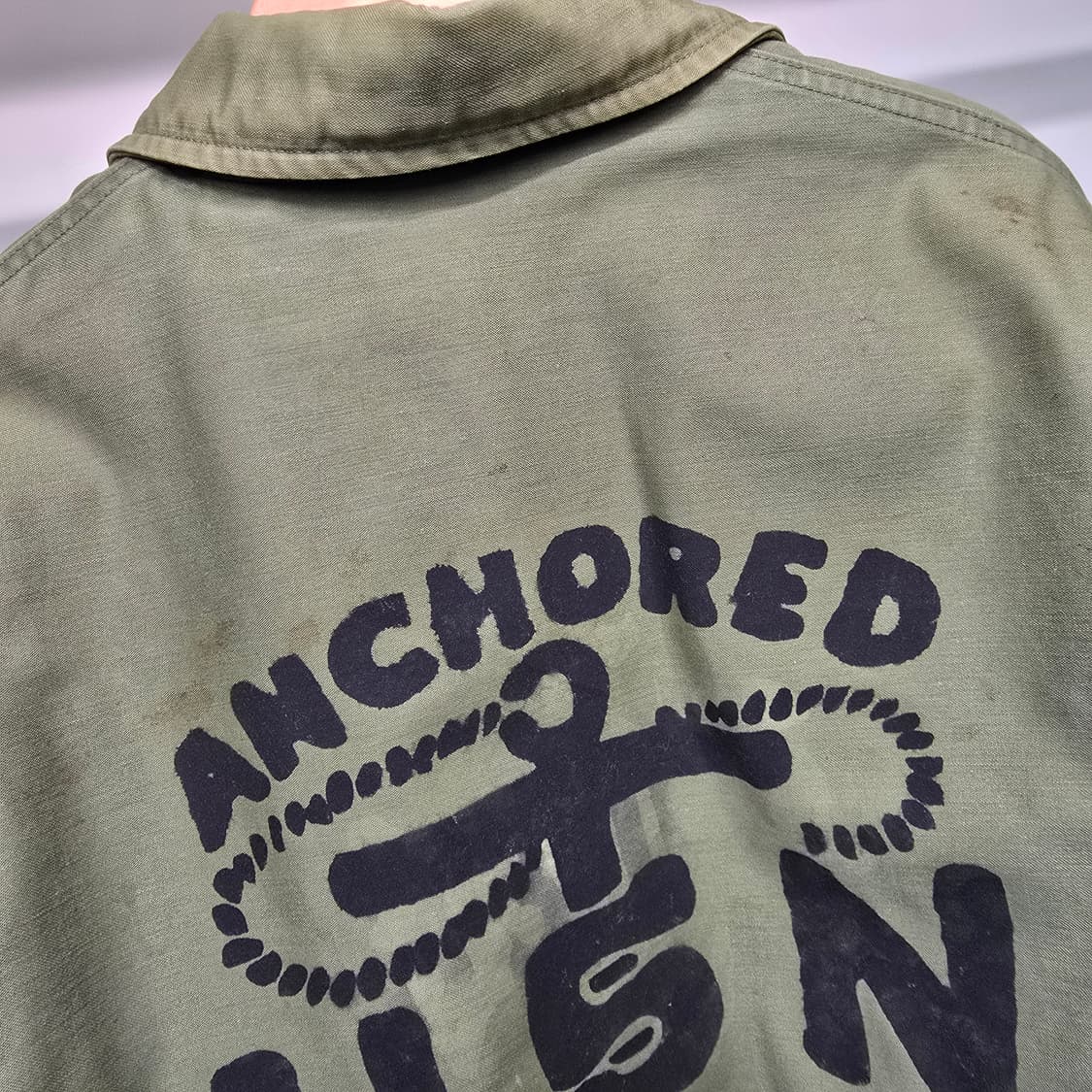 빈티지 70~80년대 미군 A2 덱자켓 스텐실 커스텀 상품이미지9