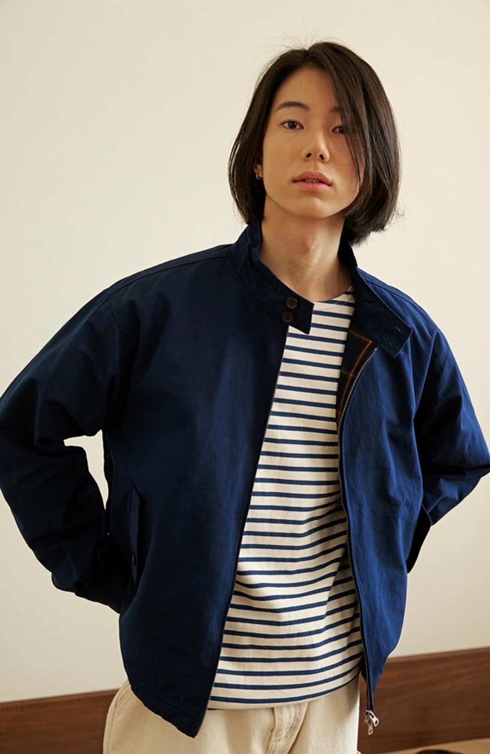 프리즘웍스 네이비 해링턴 상품이미지1