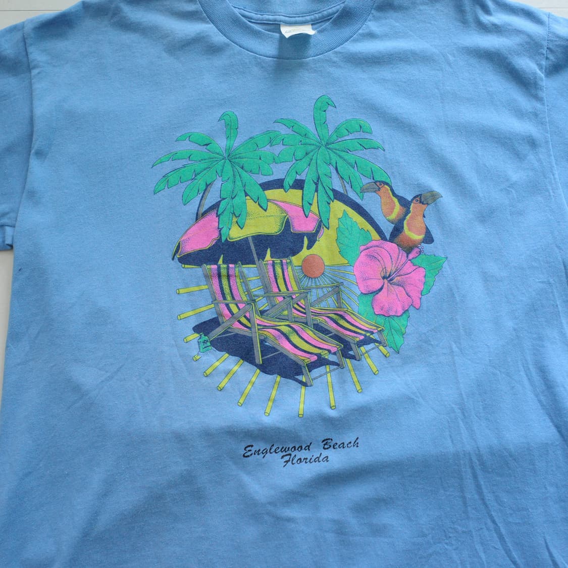 90s USA 비치 그래픽 빈티지 싱글스티치 티셔츠 XL 상품이미지2