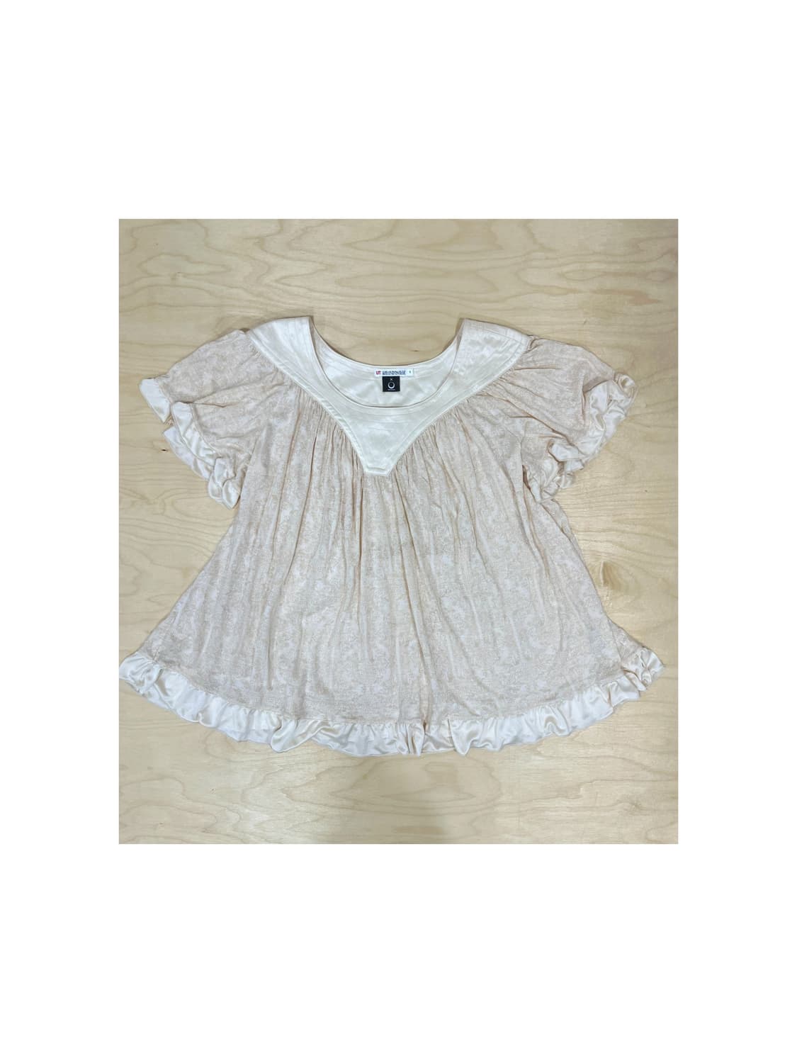 빈티지 유니클로 베이지 셔링 탑 상품이미지2