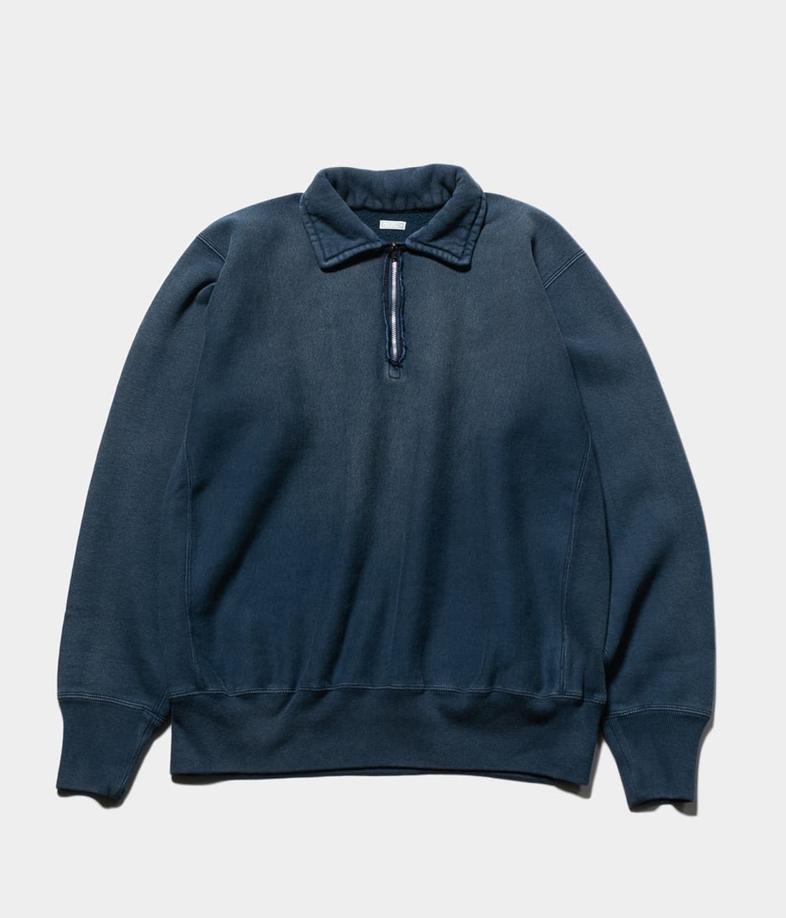 (4)아프레쎄 빈티지 하프 집 스웻셔츠 블루 상품이미지1