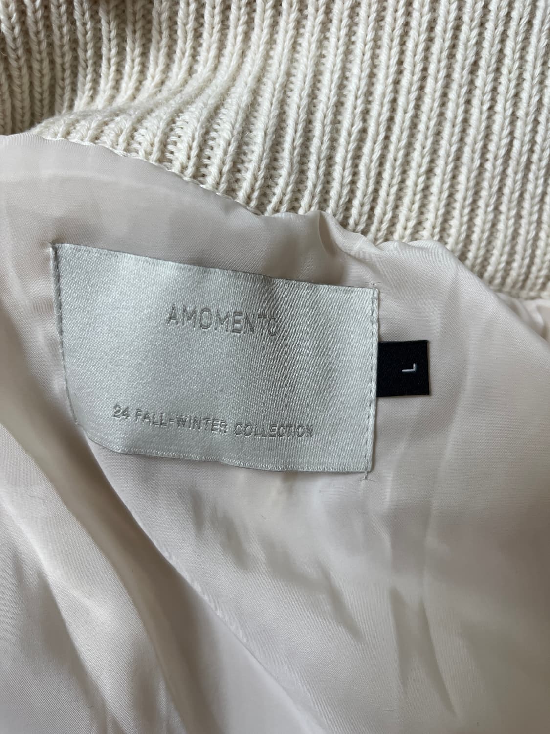 아모멘토 니트집업 L (FULL NEEDLE BLOUSON ECRU) 상품이미지4