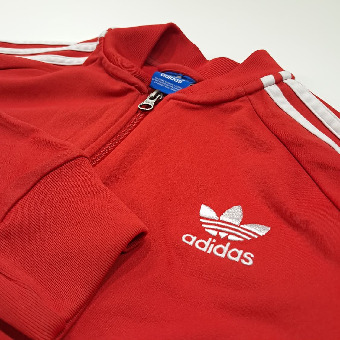 CL696 L 아디다스 오리지널 00s 트레포일 레드 저지 자켓 집업 상품이미지4