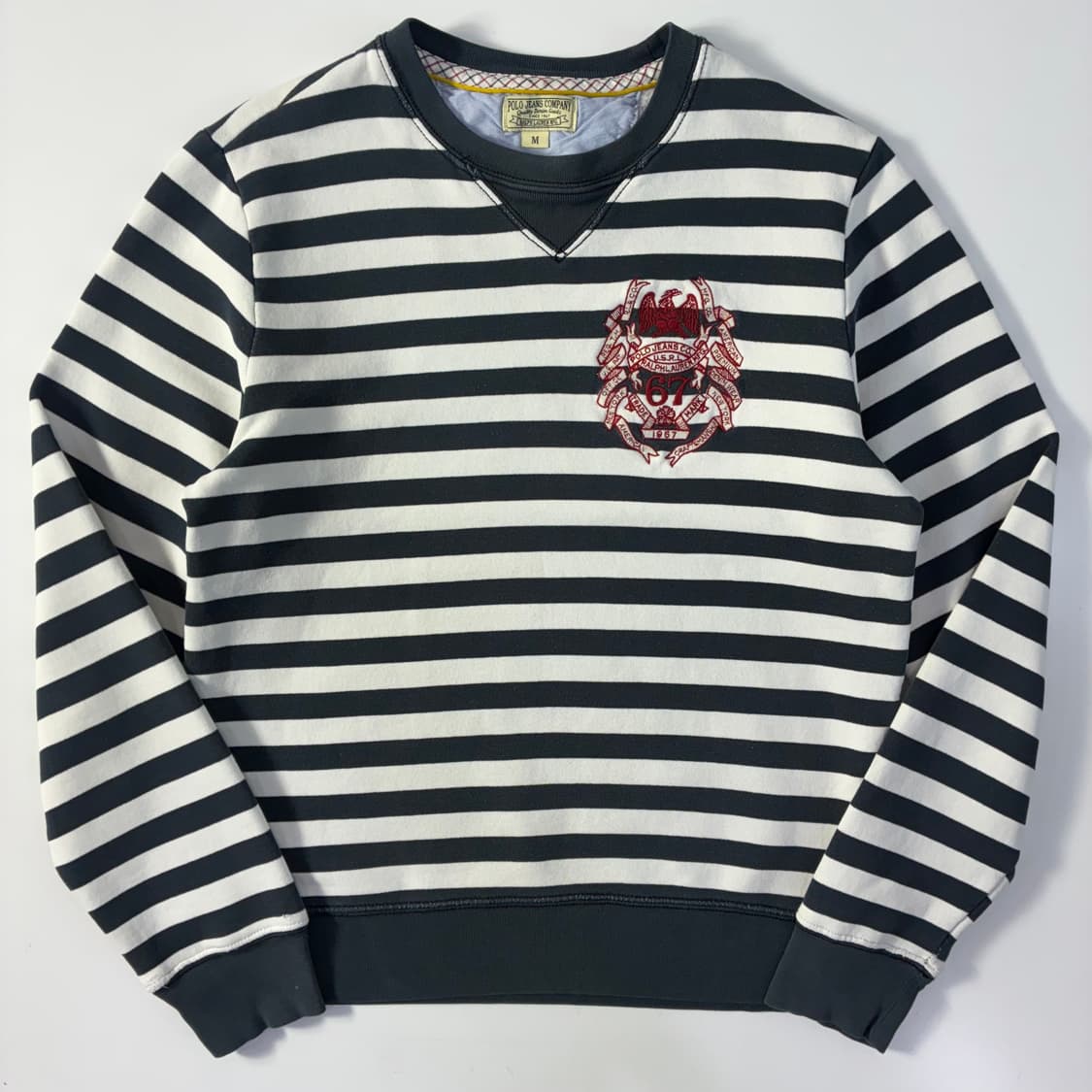 Polo jeans 폴로 진스 크러스트자수 스트라이프 맨투맨 상품이미지1