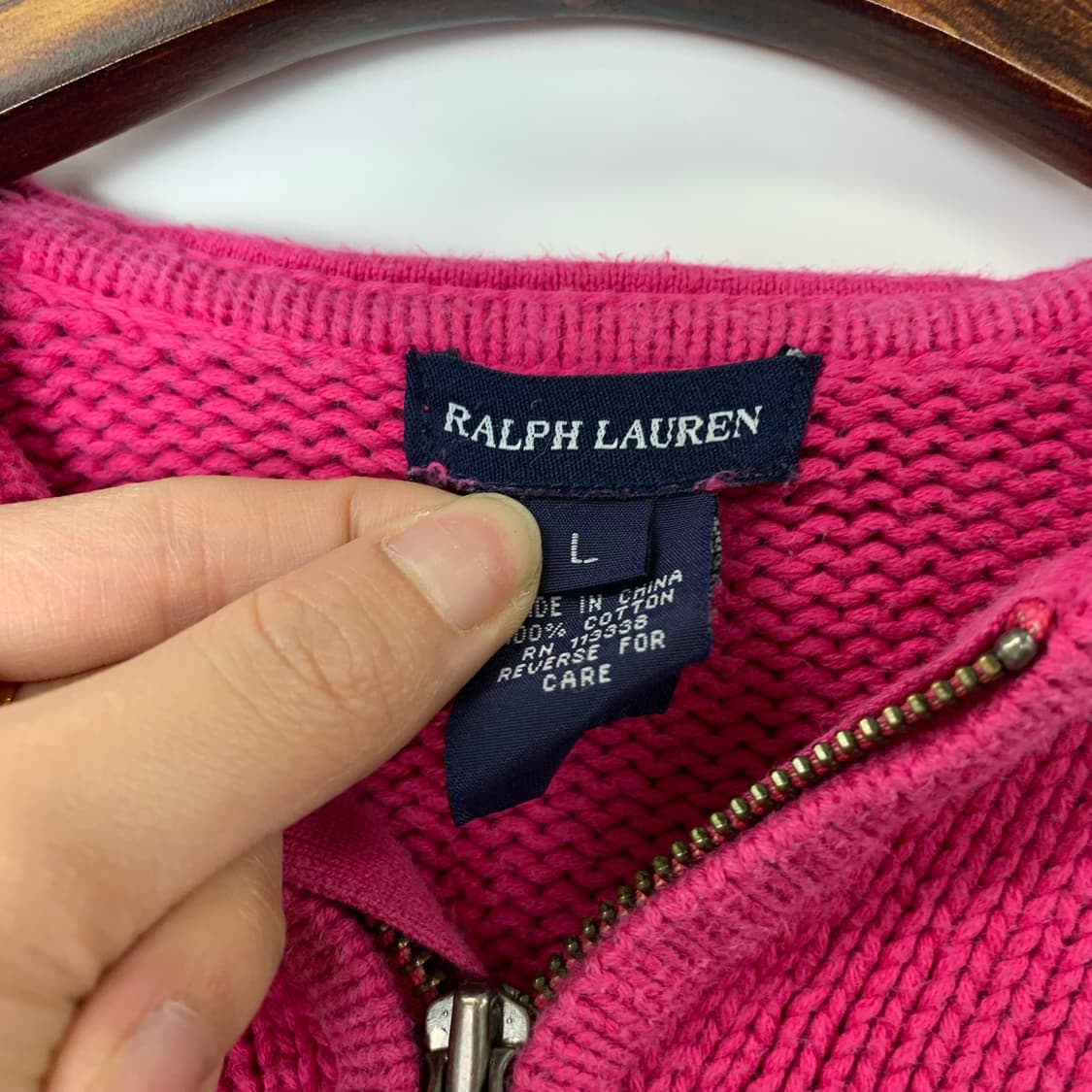 폴로 랄프로렌 핑크 니트 후드집업 상품이미지6