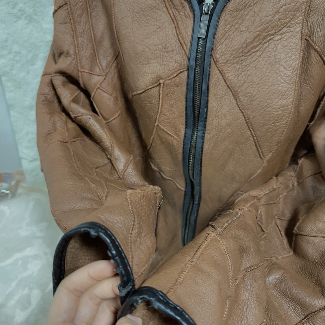 빈티지 unisex 양가죽 양털 메리노 패치워크 무스탕 상품이미지5