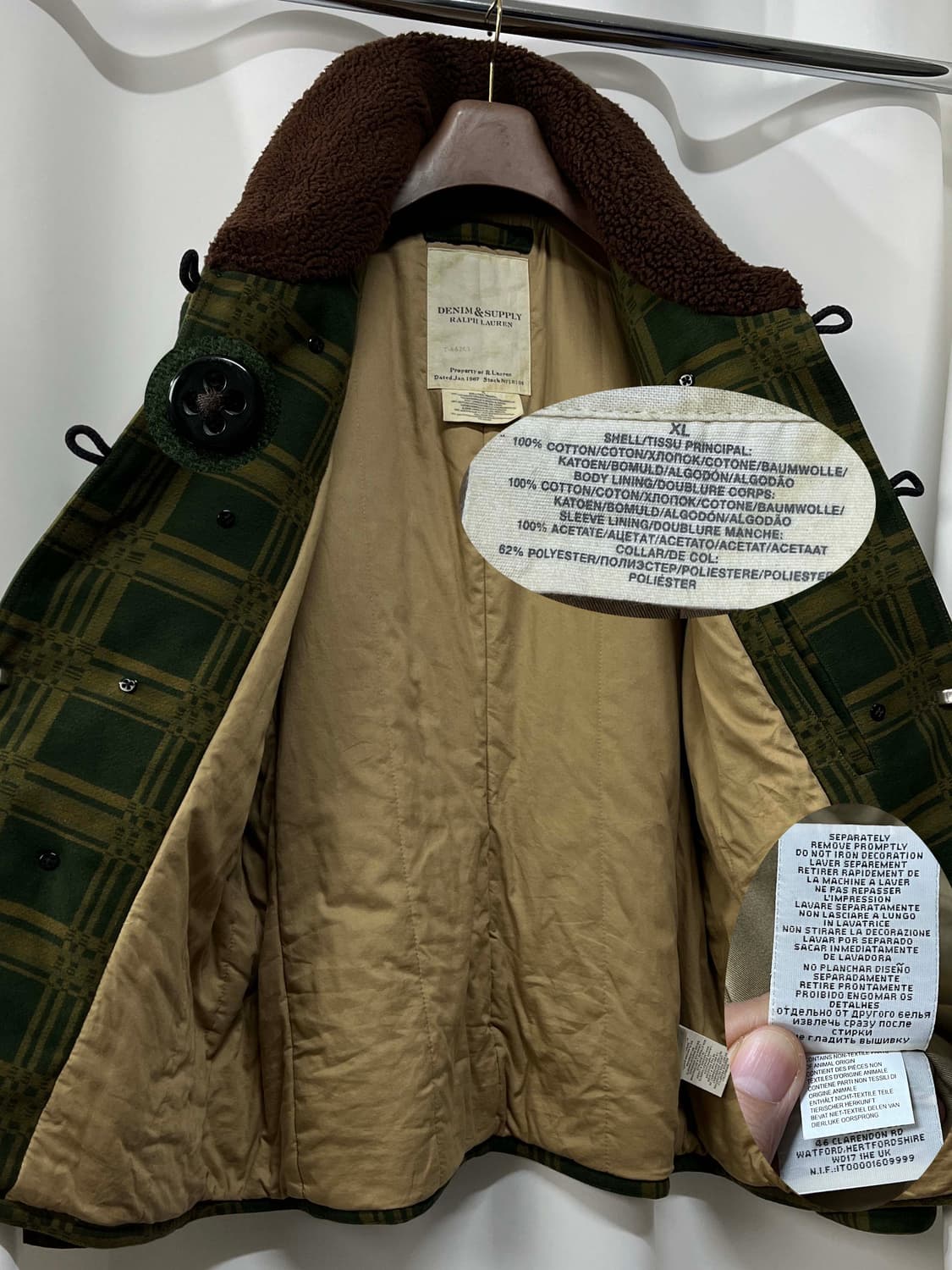 폴로 랄프로렌 시어링 프로그 플레이드 브리티쉬 밀리터리 헌팅자켓 상품이미지3