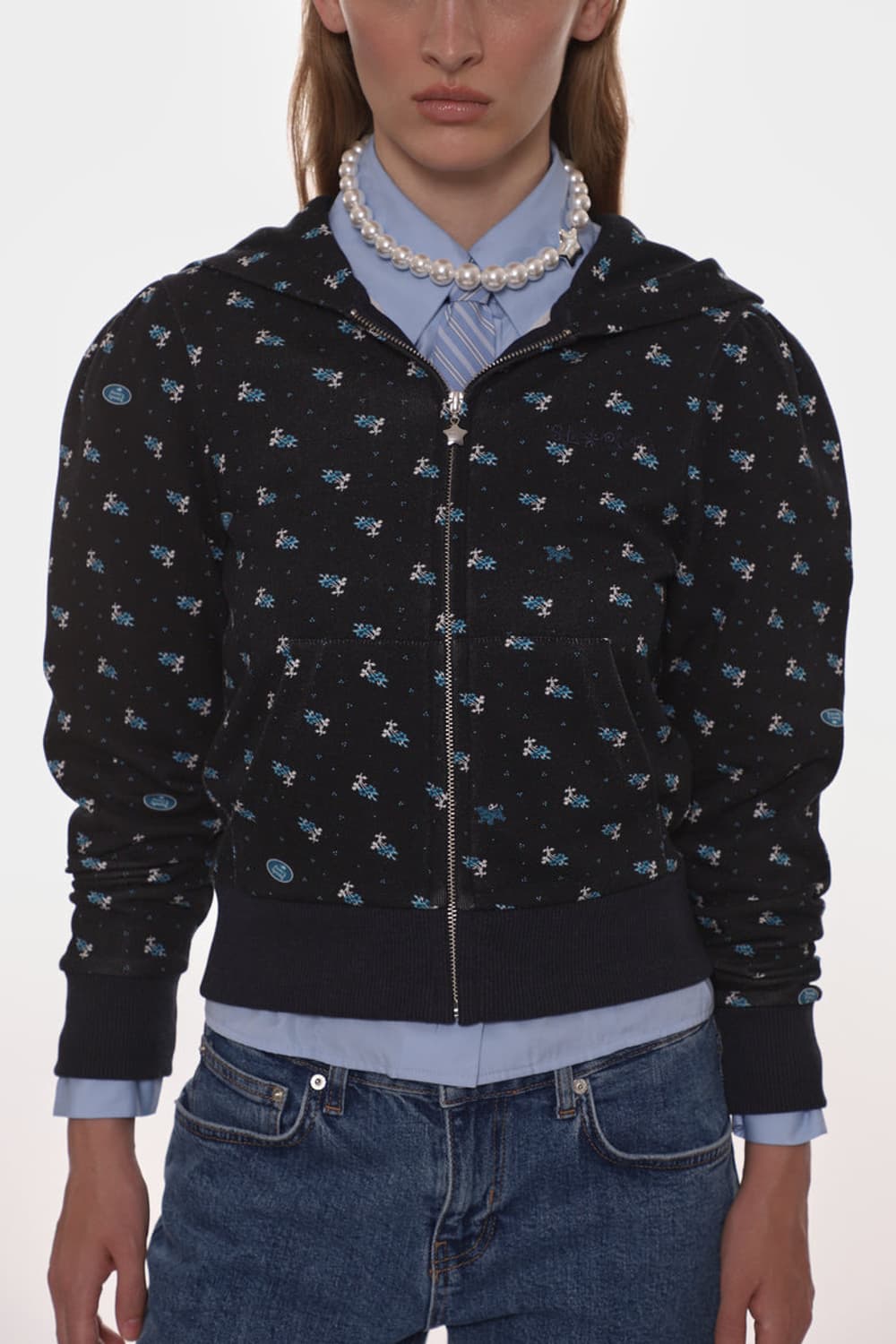 [XS,S,M]샌디리앙 25fw 카다멈 후드집업/네이비 상품이미지3