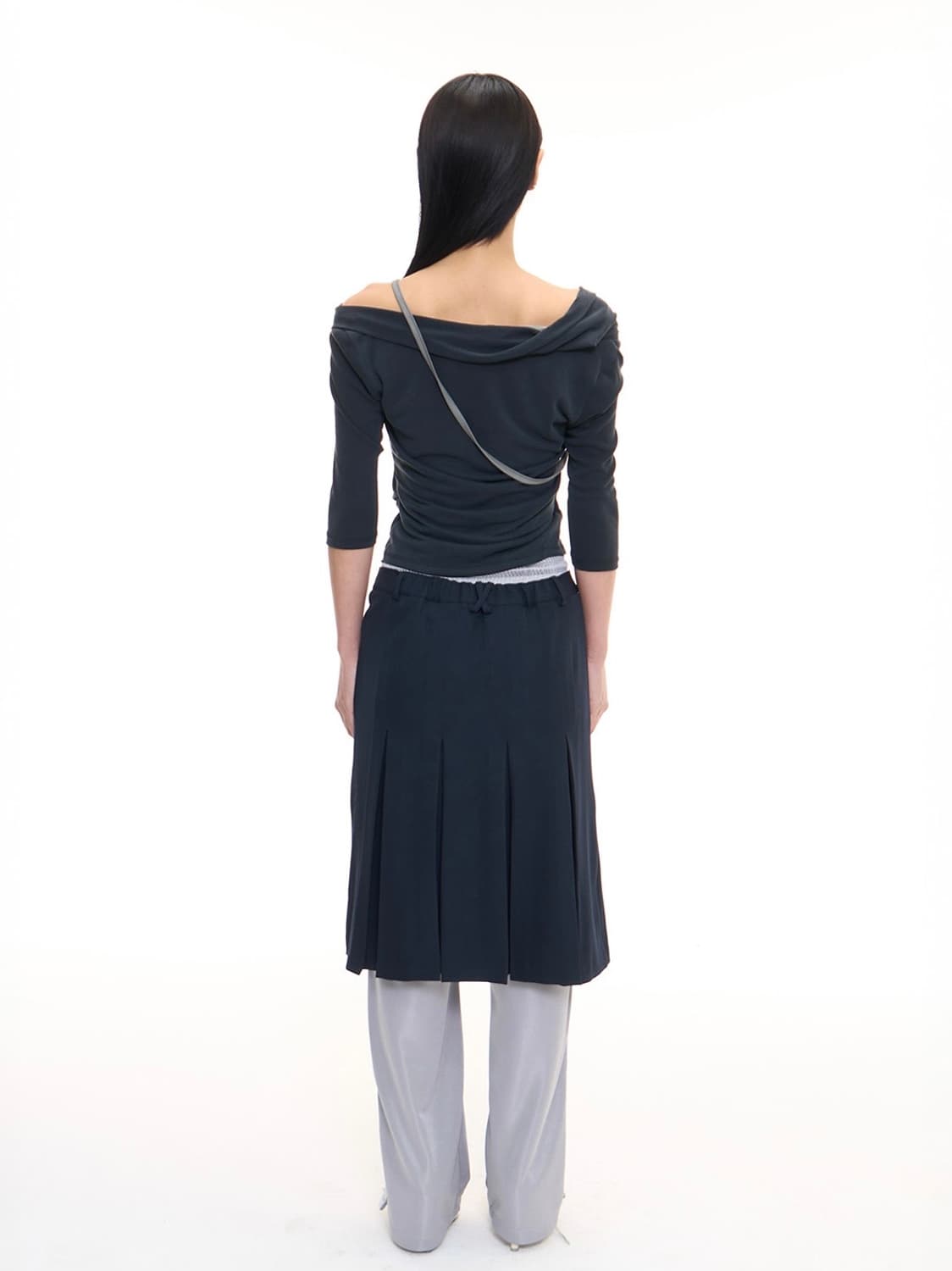 CERETTI DRAPED TOP (CHARCOAL) 상품이미지3