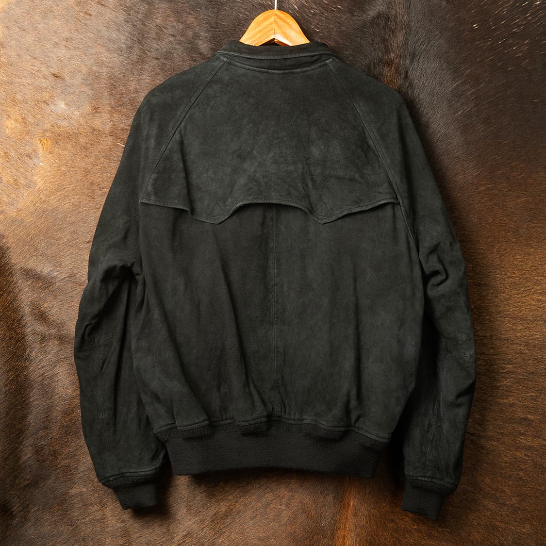 [M] 90s 폴로 랄프로렌 골프라인 스웨이드 헤링턴 자켓 블랙  상품이미지5