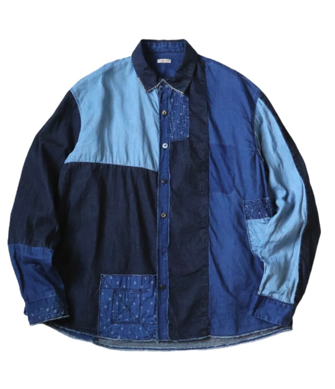 4) 캐피탈 코튼 X 리넨 패치 카트만두 긴팔 셔츠 인디고 상품이미지1