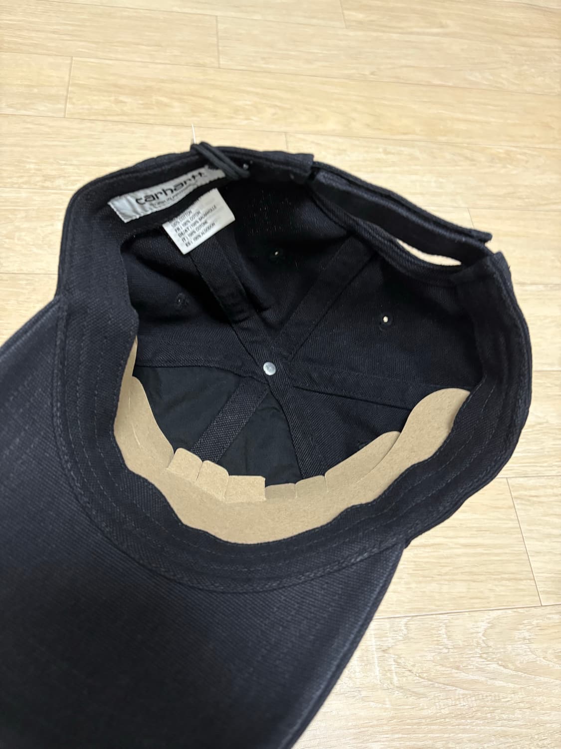 칼하트 캔버스 6-패널 캡 블랙/화이트 스톤 워시드 새상품 상품이미지5