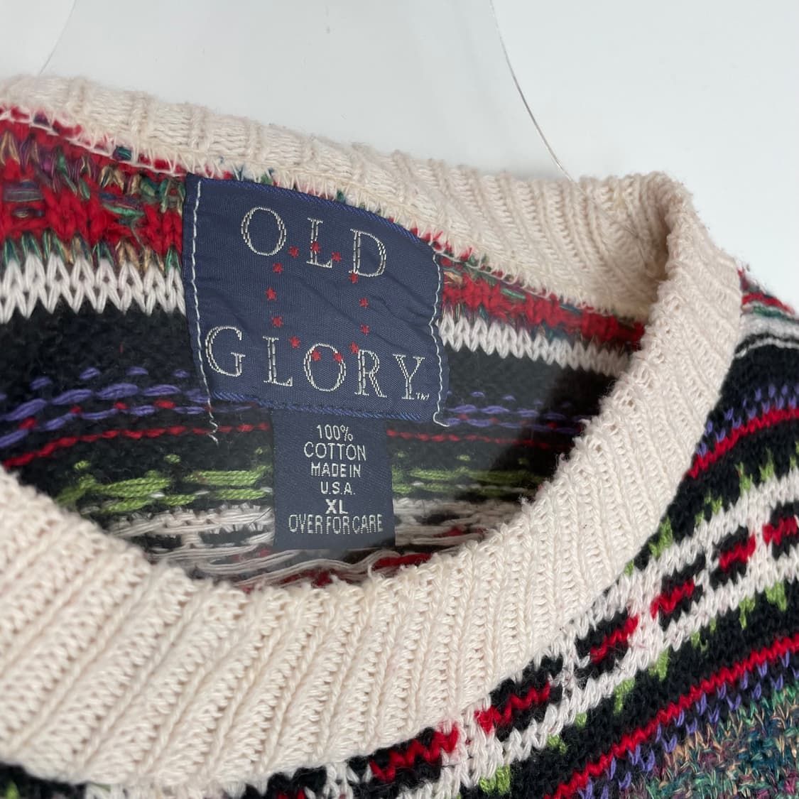 빈티지 패턴 니트 티셔츠 상품이미지2