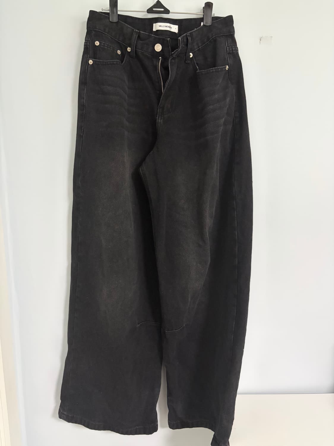 밀로우먼 빈티지 와이드 데님 팬츠 블랙 s 상품이미지2