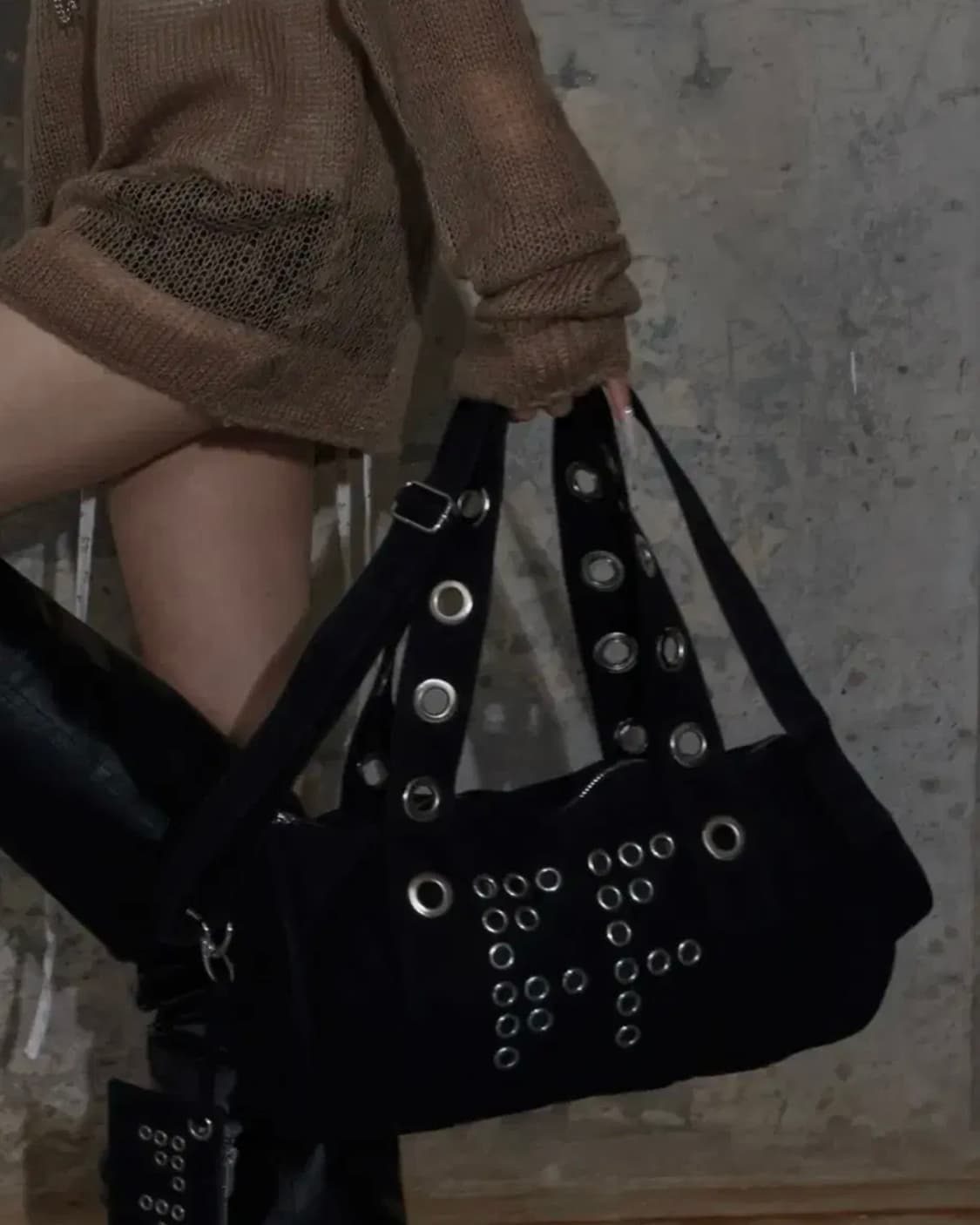 팬시클럽 FFFF 아일렛 더플 백 (BLACK) F25ZE030 상품이미지3