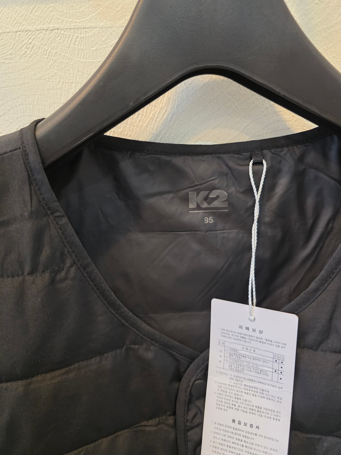 K2 남성 블랙 패딩 조끼 95 상품이미지2