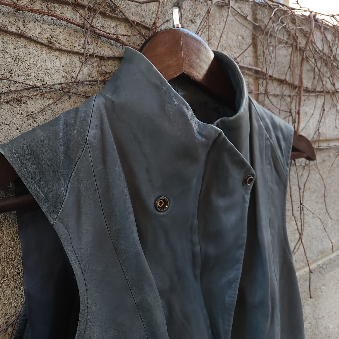 [M] Ilaria Nistri 조끼 롱 레더 자켓 상품이미지5