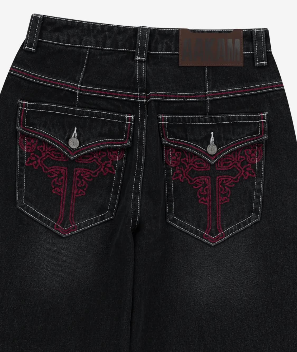 CROS2 Washed Denim Pants (Black) 상품이미지4