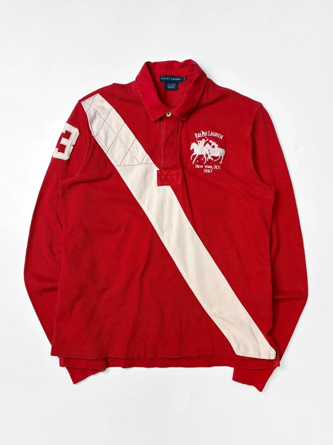 폴로 랄프로렌 00s 사선 로고 럭비 카라 롱슬리브 PN5313 상품이미지1