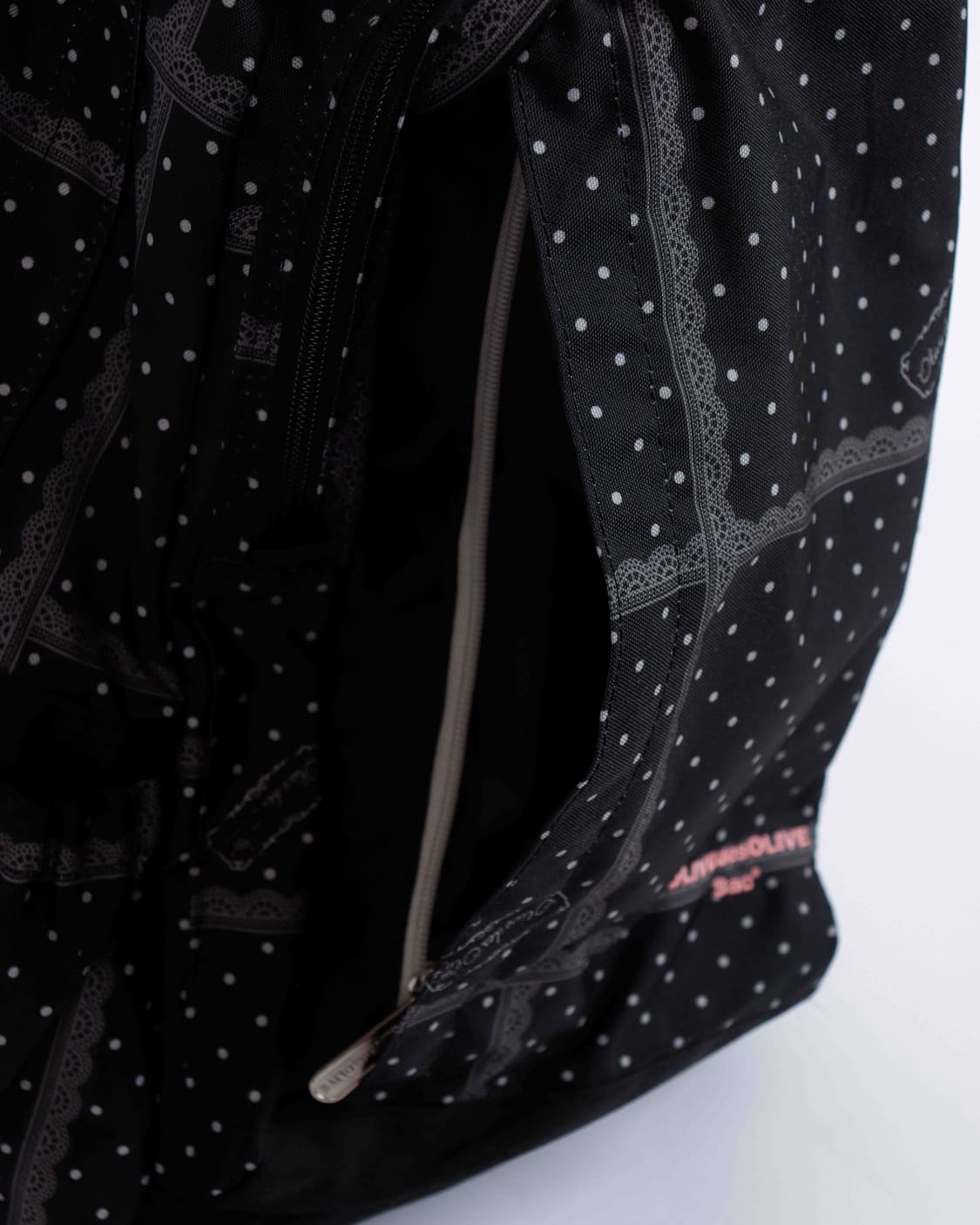 [OLIVE des OLIVE] 블랙 컬러 도트 레이스 패턴 백팩 상품이미지7