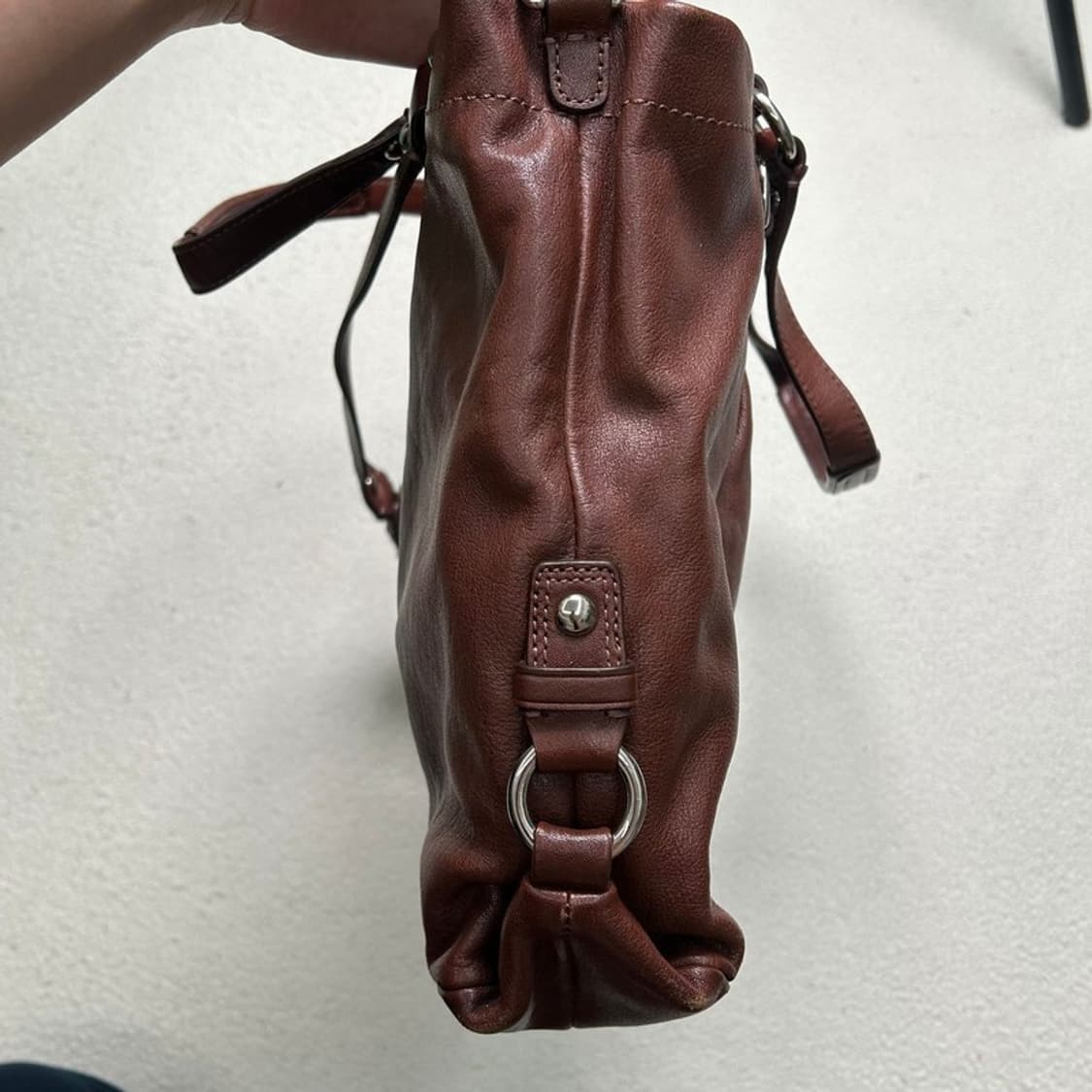 코치 애슐리 브라운 가죽 캐리올 토트백 상품이미지6