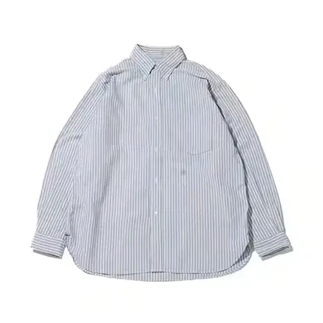 나나미카 버튼다운 스트라이프 윈드셔츠 네이비 L사이즈 상품이미지1