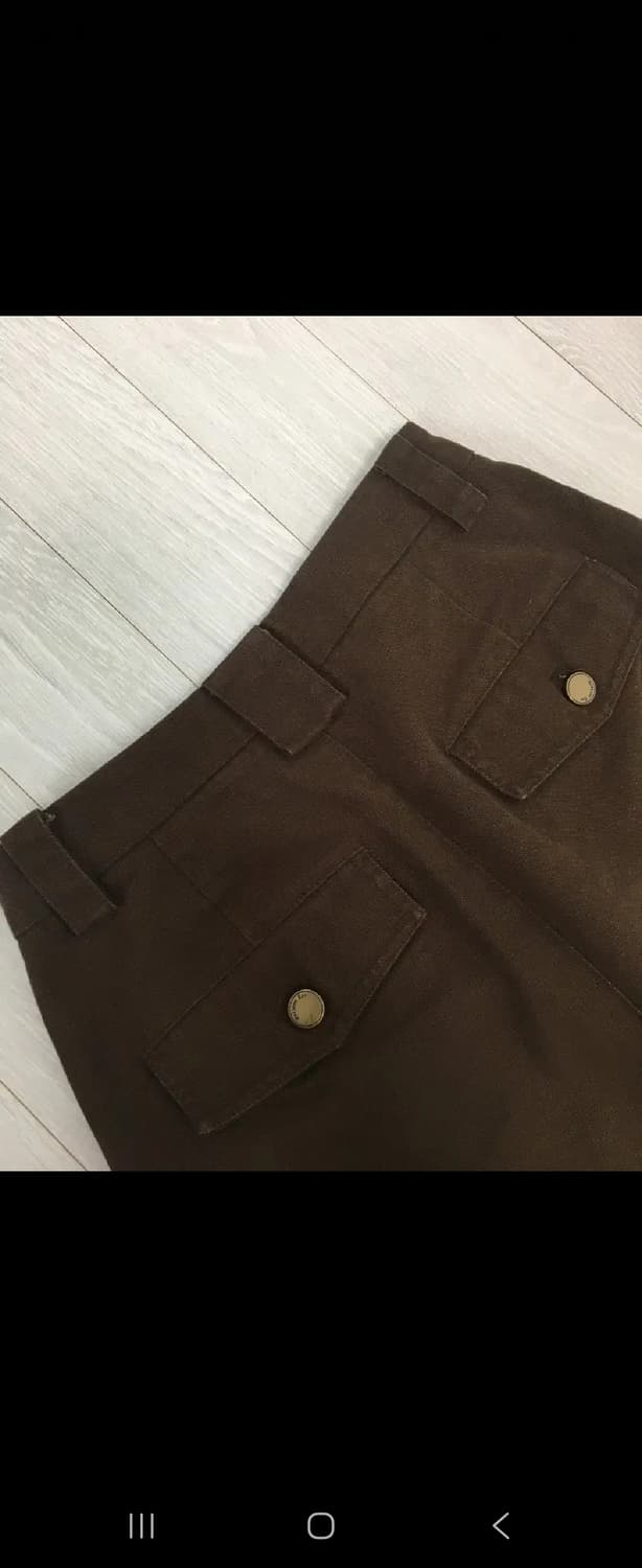 히피베 Hellooo Eat 플리츠 스트레이트 캐주얼 팬츠 브라운 XS 상품이미지9