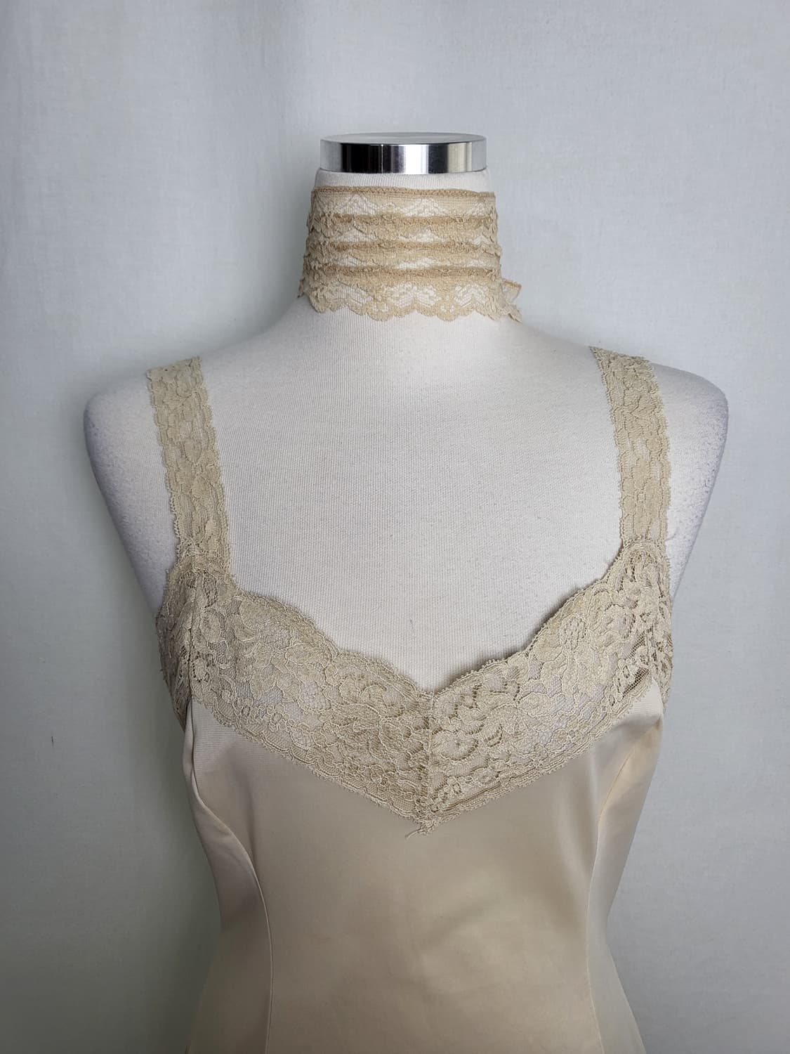 빈티지 크림 베이지 슬립 원피스 상품이미지1