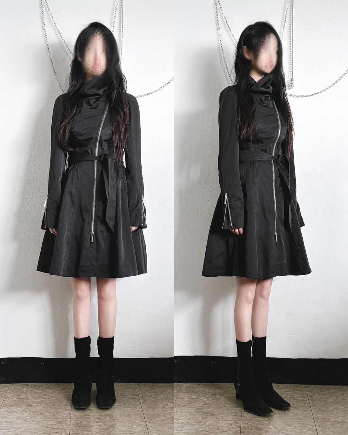 a/x 아르마니 사선지퍼 하이넥 코트 상품이미지1