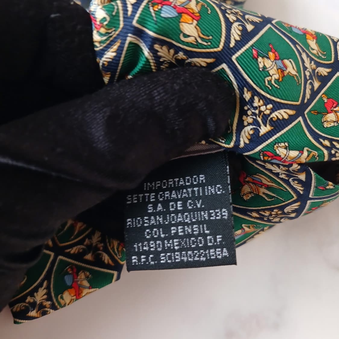 엔리코로시니 실크 그린 승마 모티브 넥타이 10cm A+등급 A18908 상품이미지7