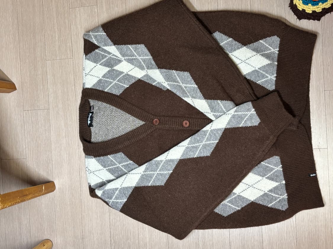 Gola 아가일 니트 가디건 상품이미지1