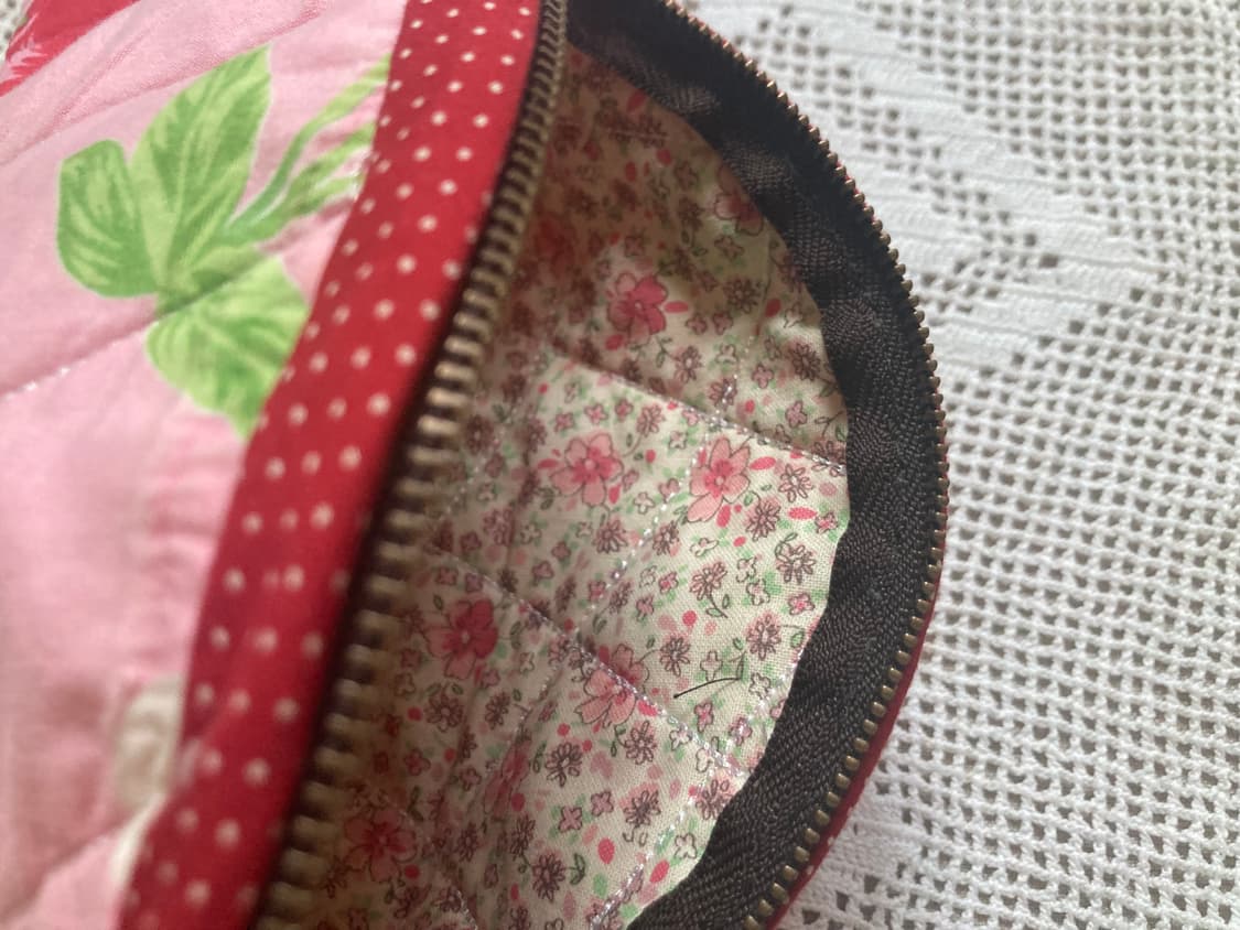 빈티지 체리 원단(샤리템플)  파우치 상품이미지5