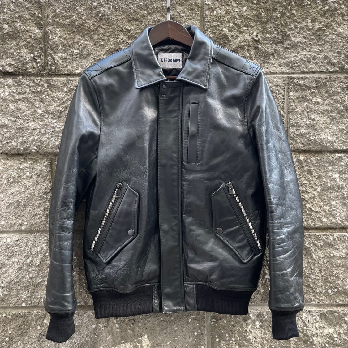 [100] 티아이포맨 소가죽 블랙 자켓 상품이미지1