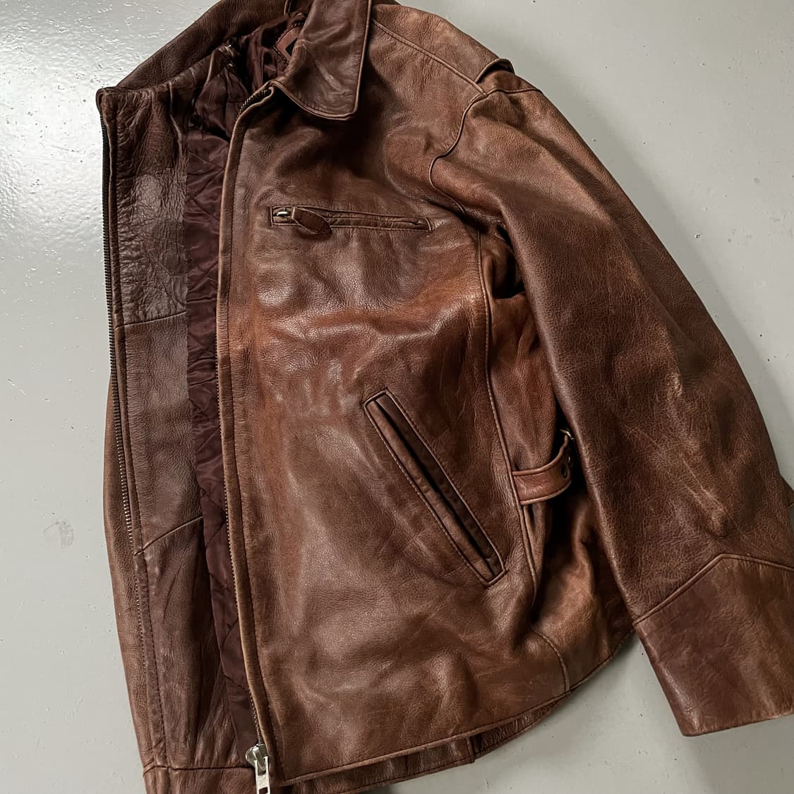 Cowhide Fade Motocycle Jacket 상품이미지2