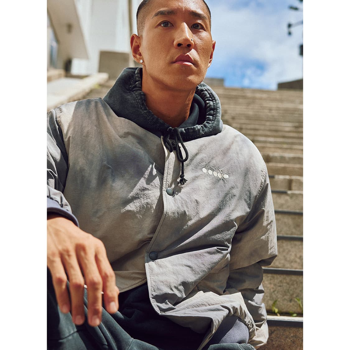 디아도라 | 웨이브다잉 스타디움 자켓 | 다크그레이 | L 상품이미지6