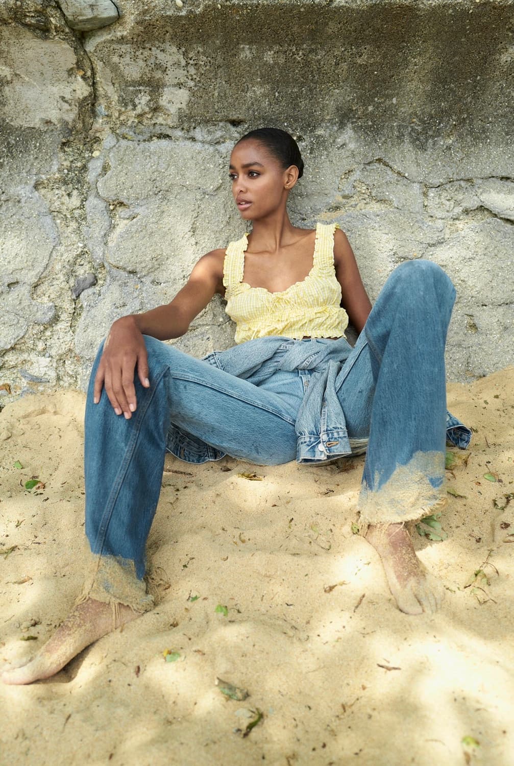 ZARA 자라 깅엄 체크 탑, 깅엄 체크 크롭 탑, 자라 체크 나시 상품이미지7