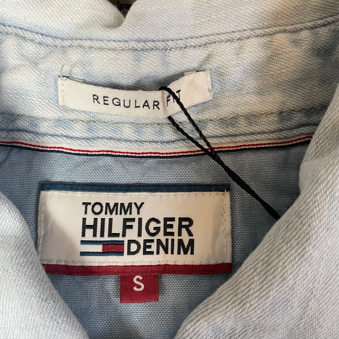 타미힐피거 미니로고 투포켓 연청 레귤러 데님 웨스턴 셔츠 S 상품이미지5