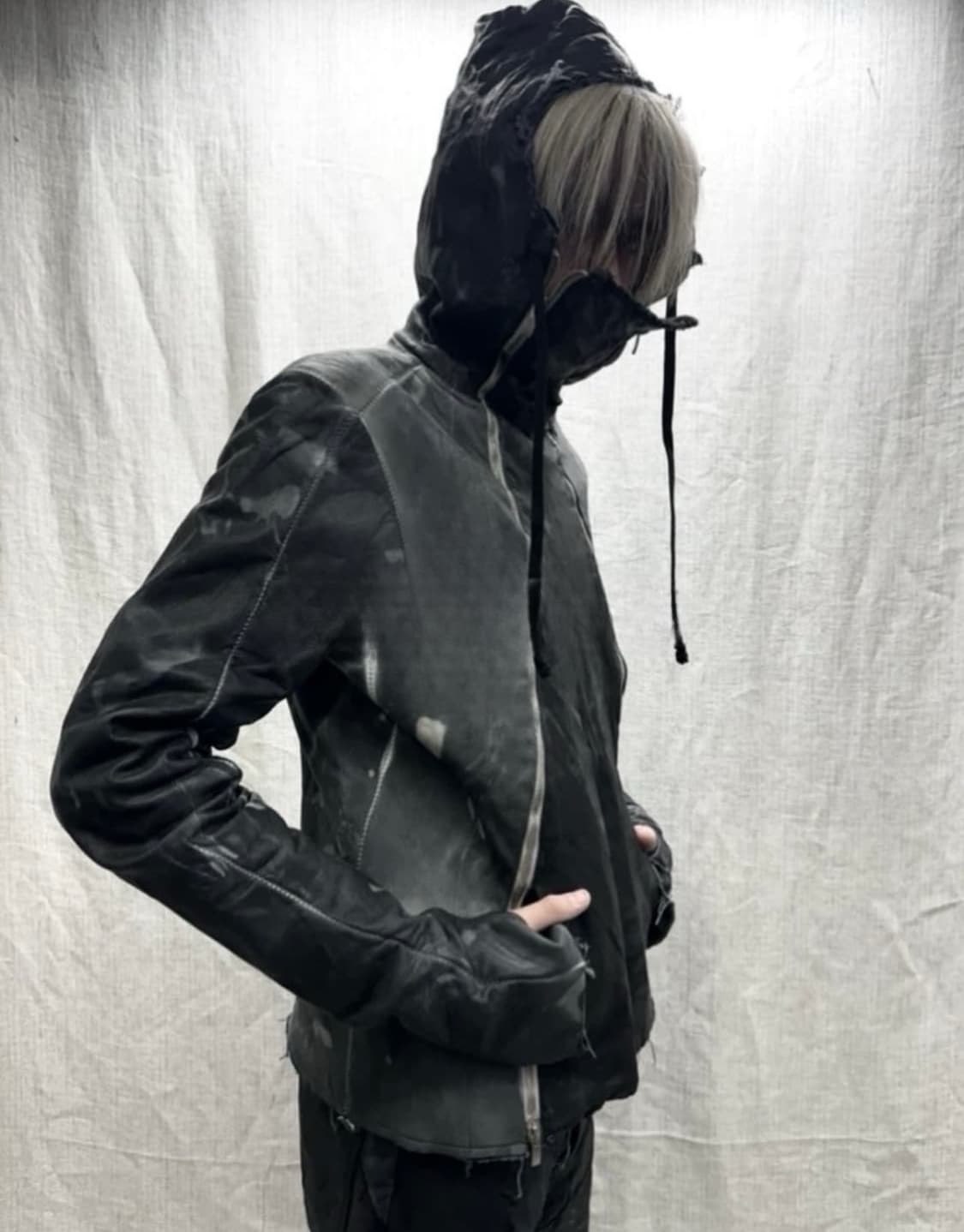 ZAM BARRETT 24ss 타입3  더블 지퍼 레더  후디자켓 상품이미지2