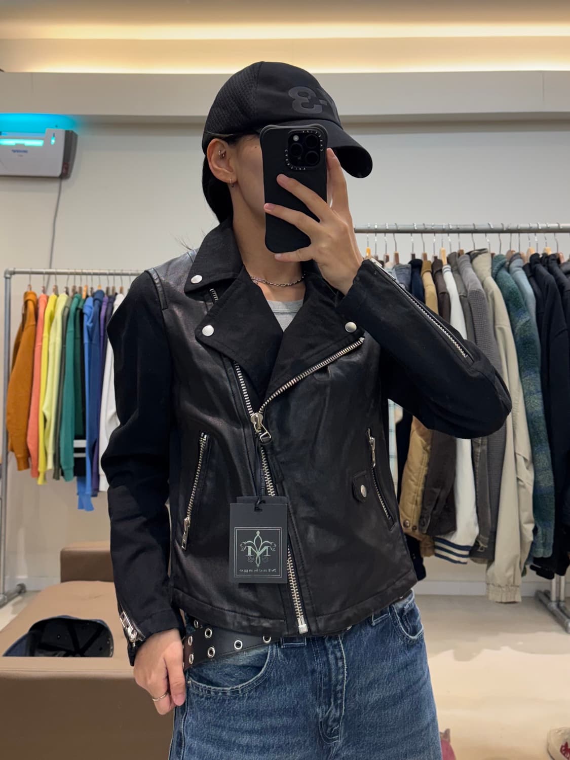 Mackage Minella 캔버스&레더 바이커 자켓 상품이미지1