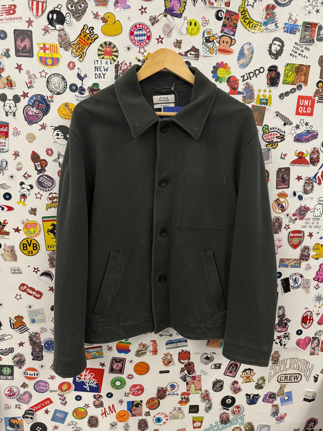 COS 코스 칼라 트윌 그린 자켓 L 상품이미지1