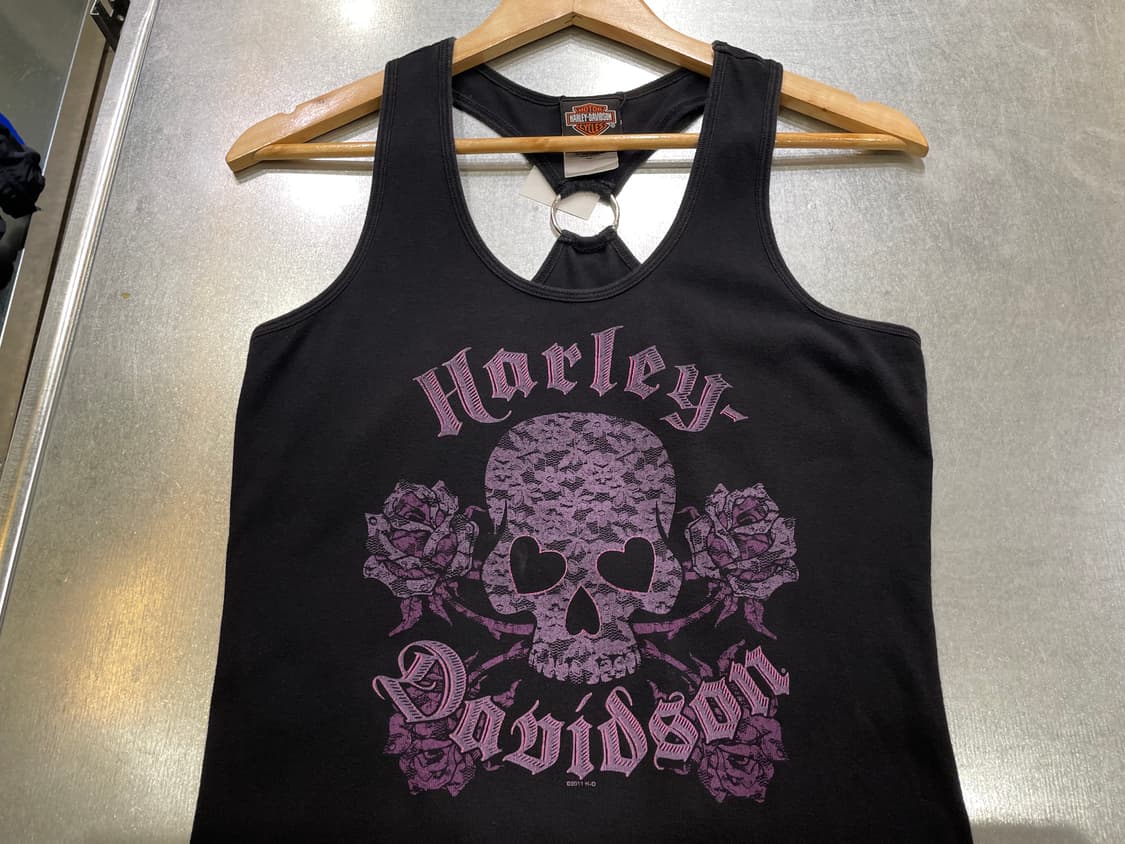 (L) USA Harley Davidson 할리 프린팅 슬리브리스 나시 상품이미지7
