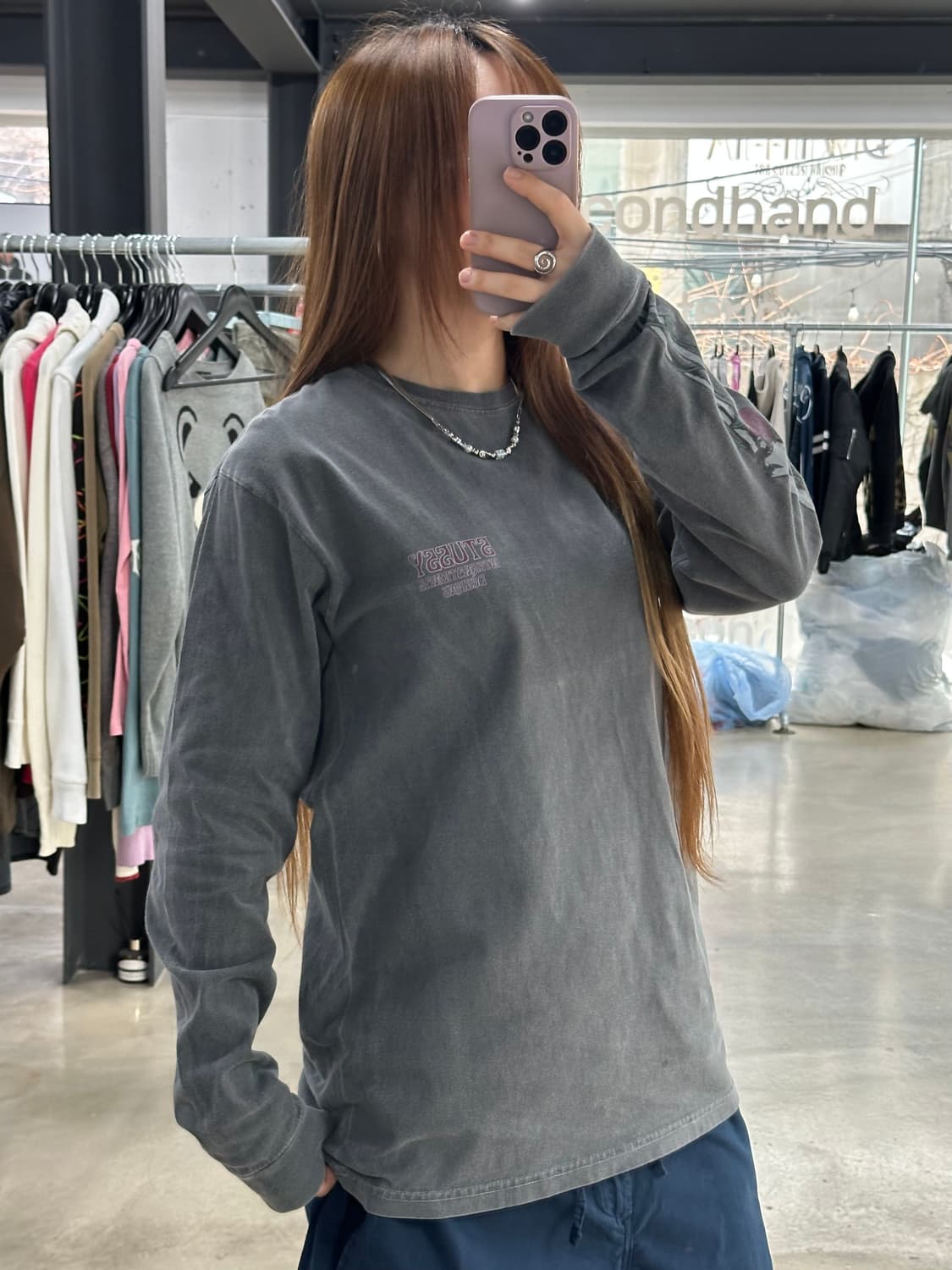 스투시 스컬로즈 피그먼트워시드 롱슬리브긴팔티 상품이미지4