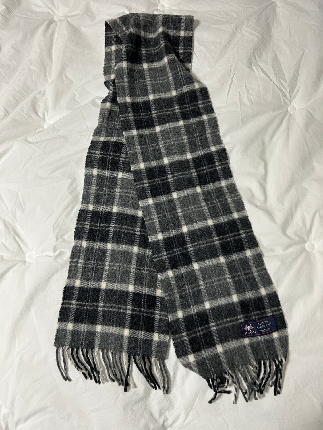 moon 그레이 체크 머플러 상품이미지2