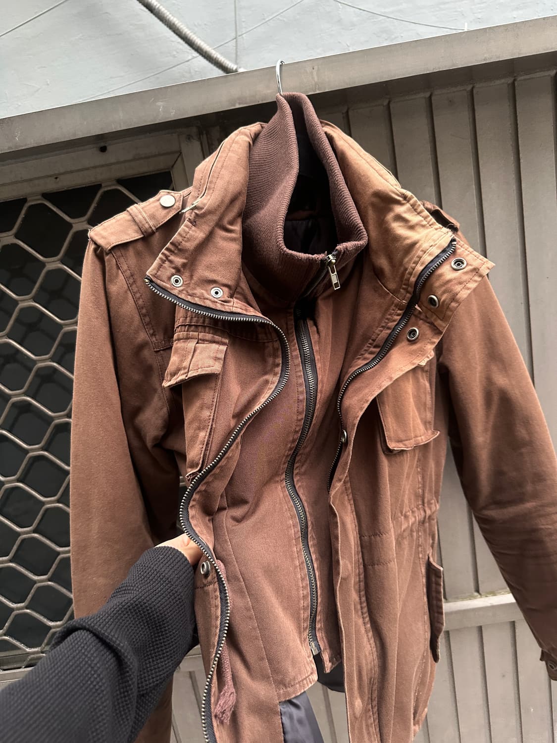 Vintage brown high neck jacket 상품이미지1